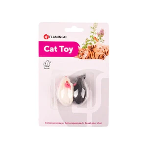 Flamingo Kedi Otlu 2'li Fare Kedi Oyuncağı 6 cm