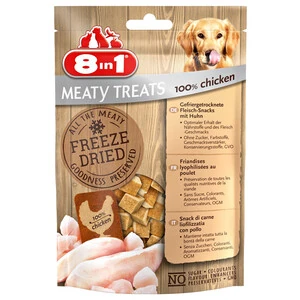 8 in 1 Freeze Dried Tahılsız Tavuklu Kurutulmuş Köpek Ödülü 50 Gr