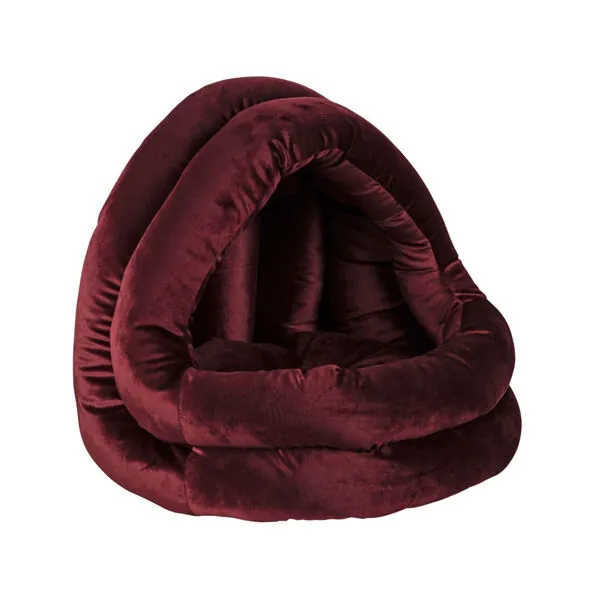 ​Lion Deniz Kabuğu Kedi ve Köpek Yatağı Bordo - 1