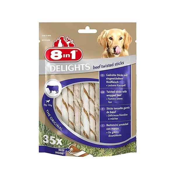 8in1 Delights Biftekli Köpek Ödül Çubuğu 35li 190 gr - 1