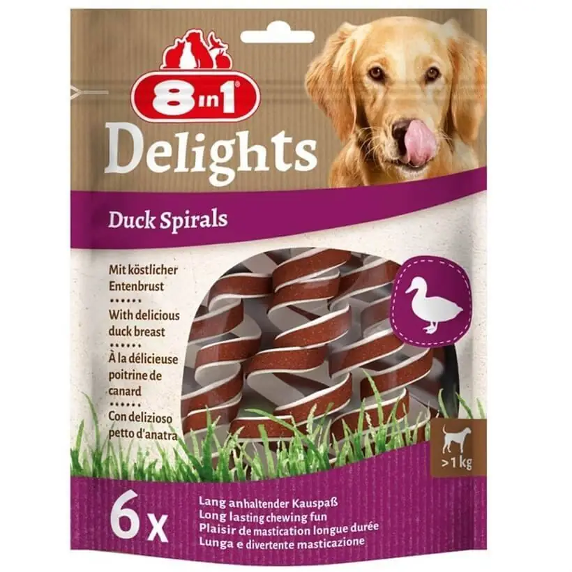 8in1 Delights Duck Spirals Ördekli Burgu Köpek Ödülü 6'lı 60 Gr - 1