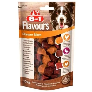 8in1 Flavours Skewer Bites Kuşbaşı Dilimli Çiğneme Köpek Ödülü 100gr