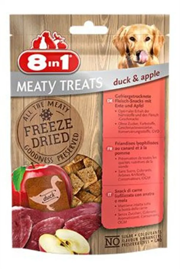8in1 Freeze Dried 50 gr Tahılsız Ördekli Elmalı Kurutulmuş Köpek Ödülü - 1