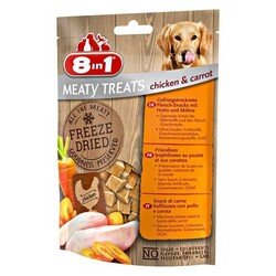 8in1 Freeze Dried Tavuklu ve Havuçlu Doğal Ödül 50 Gr