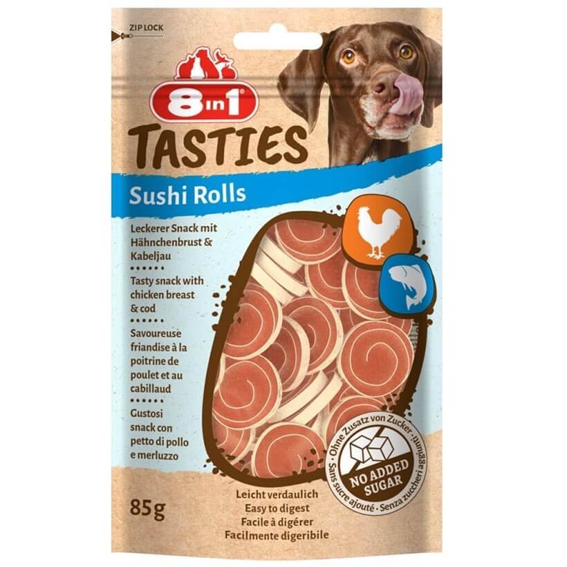 8in1 Tasties Sushi Rolls Tavuklu Balıklı Sushi Köpek Ödülü 85 gr - 1