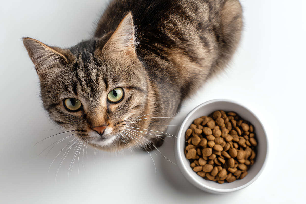 kafasını yukarı doğru kaldırıp bakan kedi