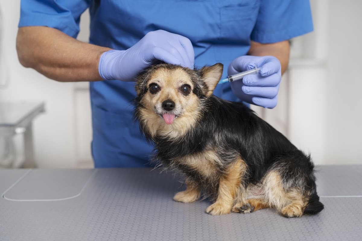 aşı yapılan küçük ırk köpek