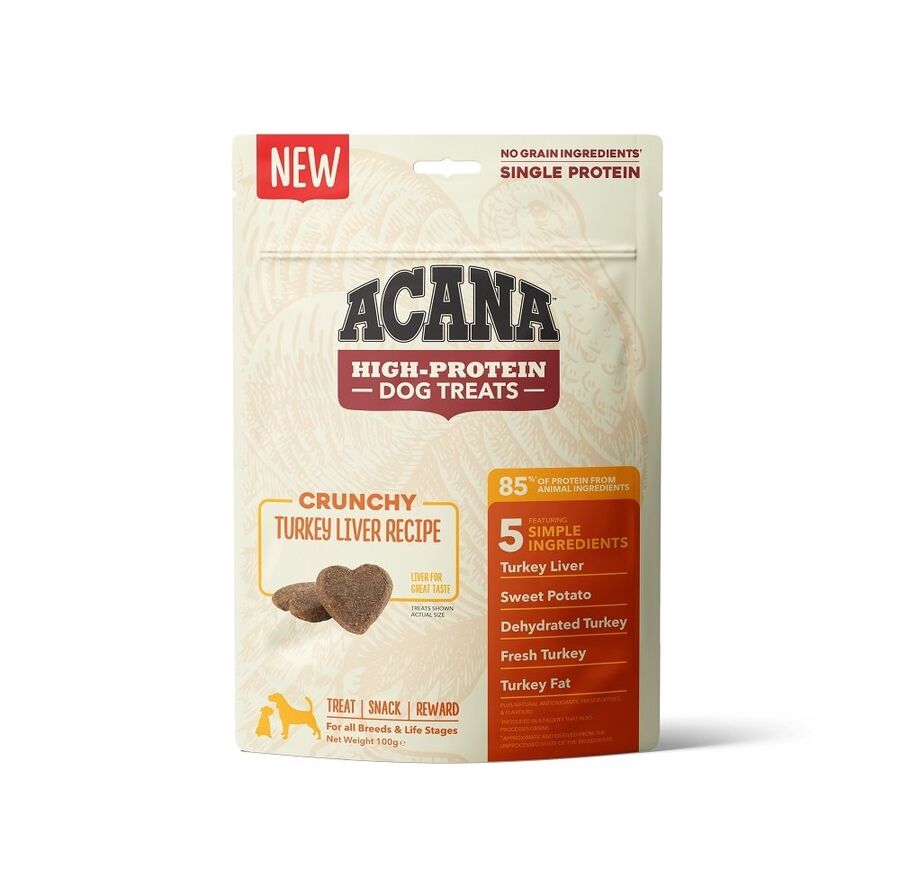 Acana Crunchy Yüksek Proteinli Hindi Ciğerli Kıtır Köpek Ödül Maması 100 Gr - 1