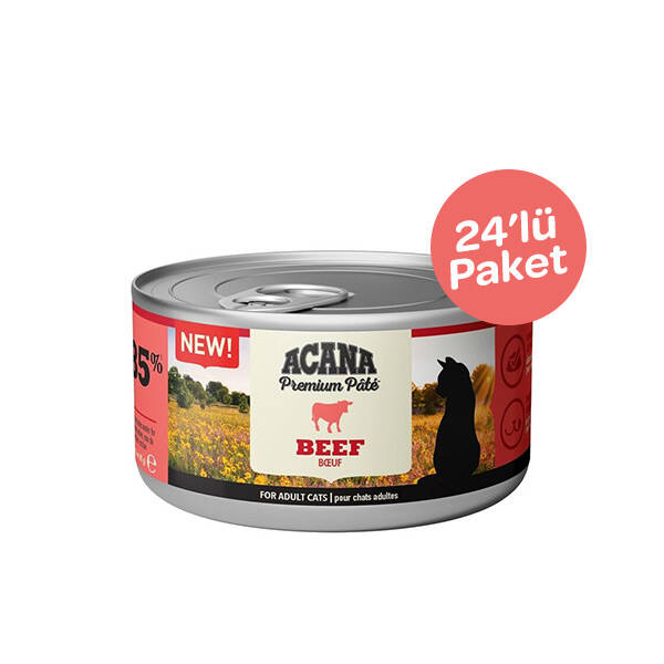 Acana Premium Pate Sığır Etli Ezme Yetişkin Kedi Yaş Maması 85 g (24'lü) - 1