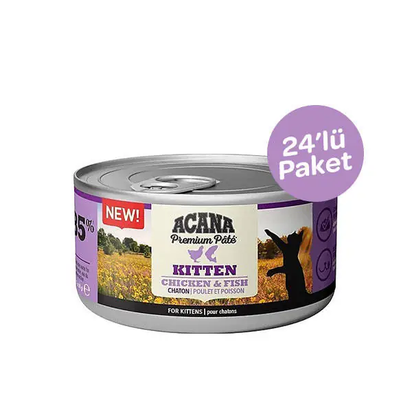 Acana Tavuk&Balık Etli Yavru Kedi Konservesi 85 gr x 24 - 1