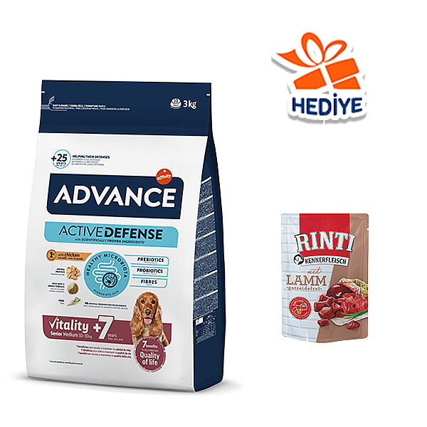 Advance Medium Senior Yaşlı Köpek Maması 3 kg - 1
