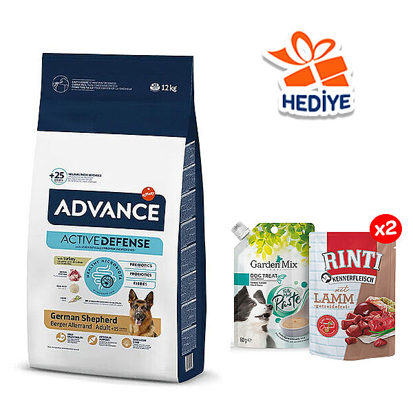 Advance Hindi ve Pirinçli Alman Kurdu Yetişkin Köpek Maması 12 kg - 1