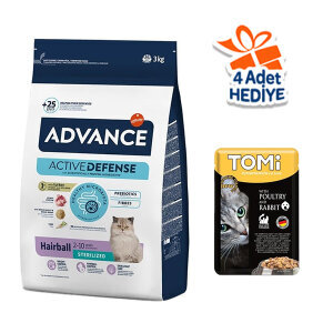 Advance Hindili Hairball Tüy Yumağı Önleyici Kısırlaştırılmış Kedi Maması 3 kg