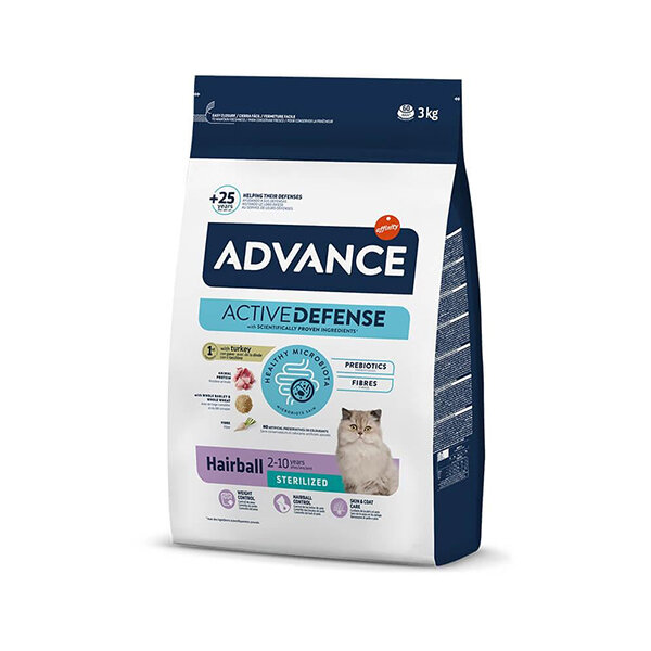 Advance Hindili Hairball Tüy Yumağı Önleyici Kısırlaştırılmış Kedi Maması 3 kg - 2