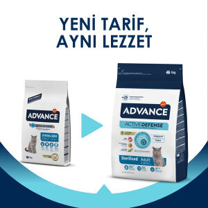 Advance Hindili Kısırlaştırılmış Kedi Maması 3 kg - 3