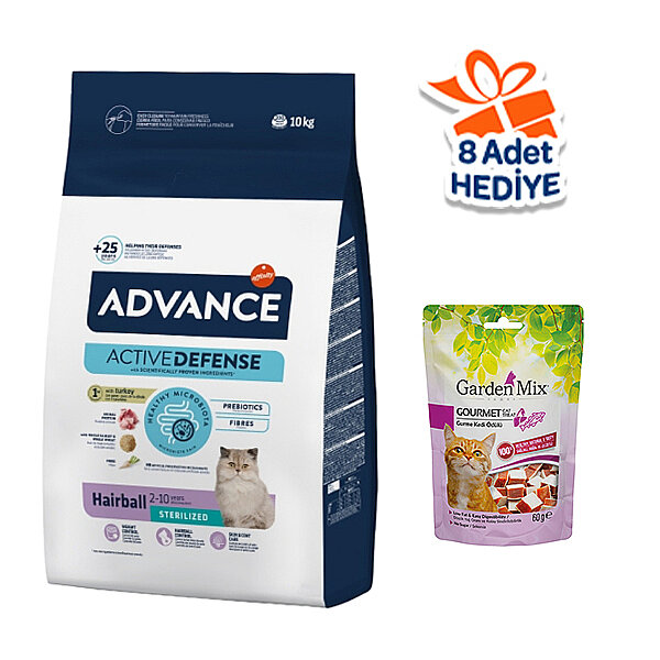 Advance Hindili Tüy Yumağı Önleyici Kısırlaştırılmış Kedi Maması 10 kg