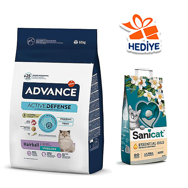 Advance Hindili Tüy Yumağı Önleyici Kısırlaştırılmış Kedi Maması 10 kg - 1