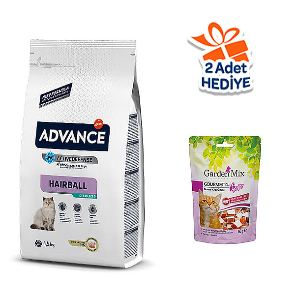 Advance Hindili Tüy Yumağı Önleyici Kısırlaştırılmış Kedi Maması 1.5 kg