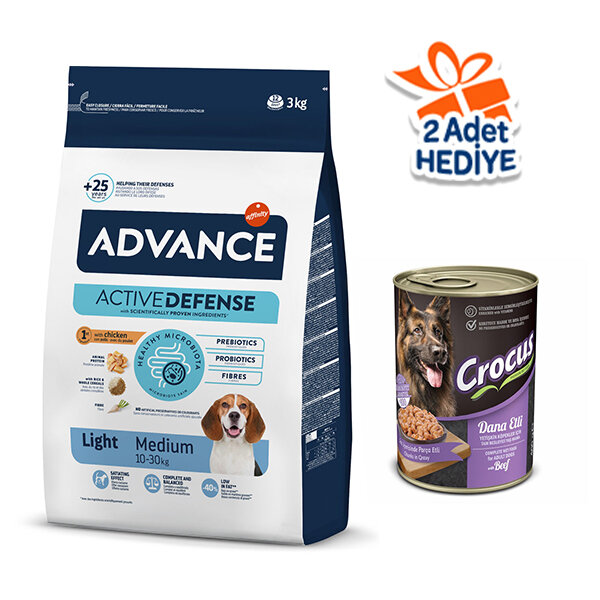 Advance Light Tavuklu ve Pirinçli Orta Irk Yetişkin Köpek Maması 3 kg - 1