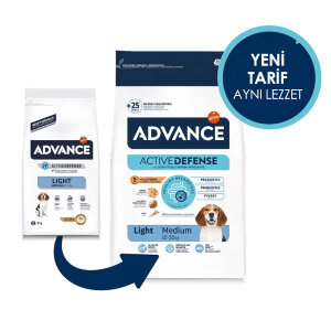 Advance Light Tavuklu ve Pirinçli Orta Irk Yetişkin Köpek Maması 3 kg - 4