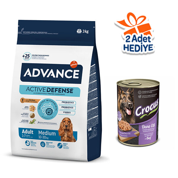 Advance Medium Tavuklu Yetişkin Köpek Maması 3 kg - 1