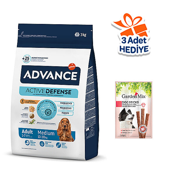 Advance Medium Tavuklu Yetişkin Köpek Maması 3 kg - 1