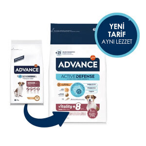 Advance Mini Senior Tavuklu ve Pirinçli Yaşlı Köpek Maması 3 kg - 4