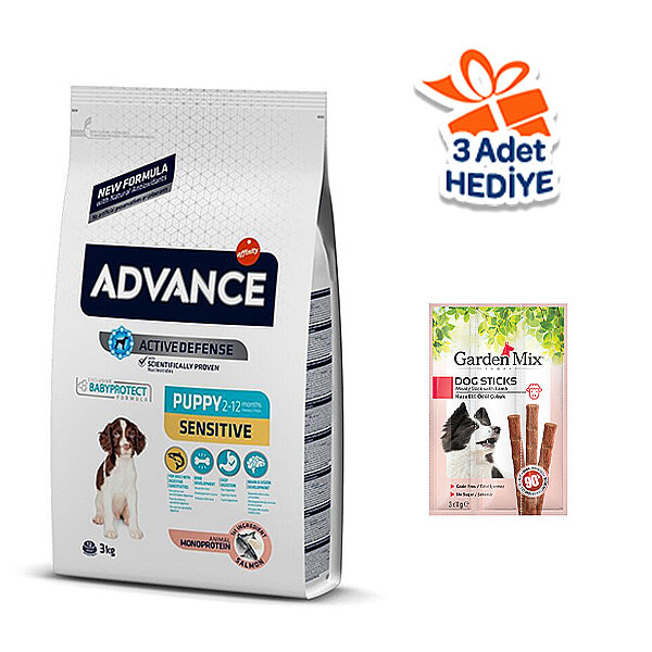 Advance Puppy Sensitive Somonlu Yavru Köpek Maması 3 kg