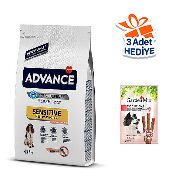 Advance Sensitive Care Somonlu Orta ve Büyük Irk Yetişkin Köpek Maması 3 kg - 2
