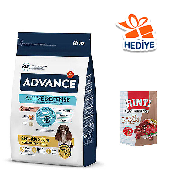 Advance Sensitive Care Somonlu Orta ve Büyük Irk Yetişkin Köpek Maması 3 kg - 1