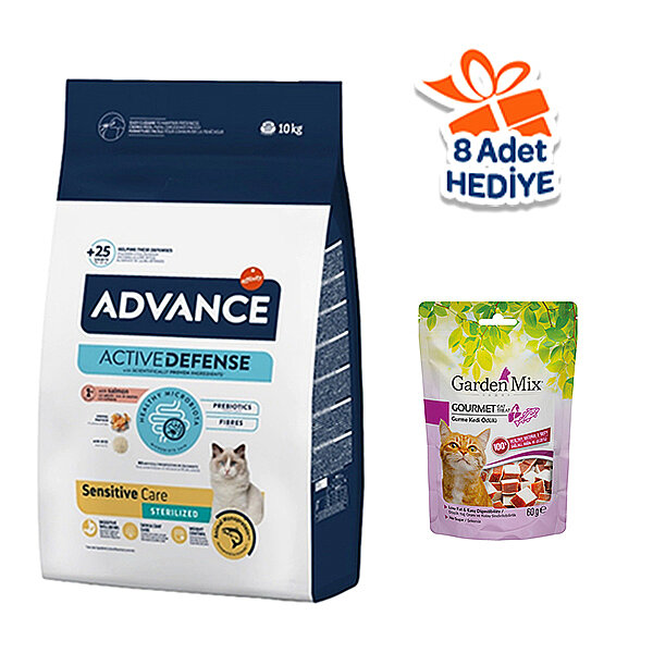 Advance Sensitive Somonlu Kısırlaştırılmış Kedi Maması 10 kg - 1