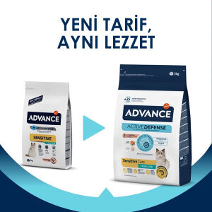 Advance Sensitive Somonlu Kısırlaştırılmış Kedi Maması 3 kg - 3