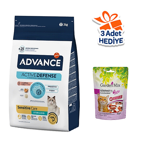 Advance Sensitive Somonlu Kısırlaştırılmış Kedi Maması 3 kg