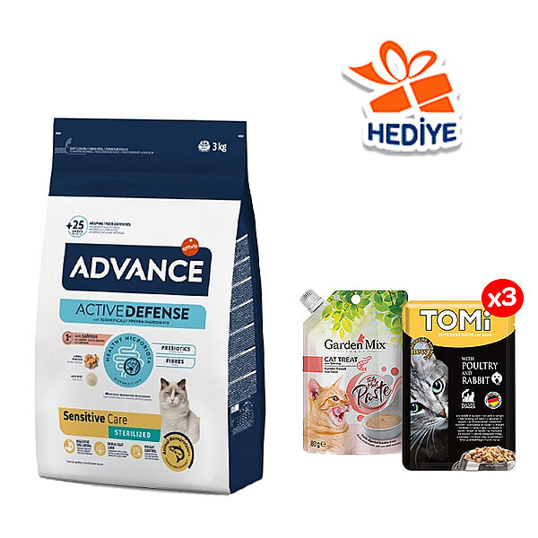 Advance Sensitive Somonlu Kısırlaştırılmış Kedi Maması 3 kg - 1