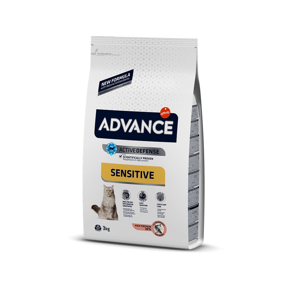 Advance Sensitive Somonlu Yetişkin Kedi Maması 3 kg - 1