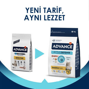 Advance Sensitive Somonlu Yetişkin Kedi Maması 3 kg - 3