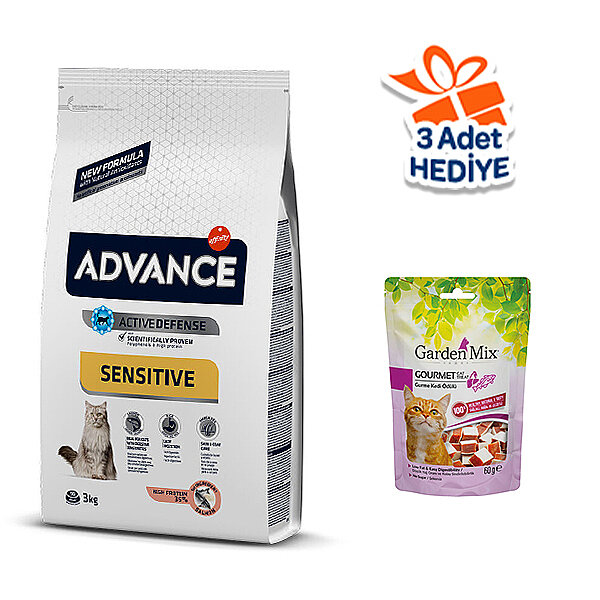 Advance Sensitive Somonlu Yetişkin Kedi Maması 3 kg