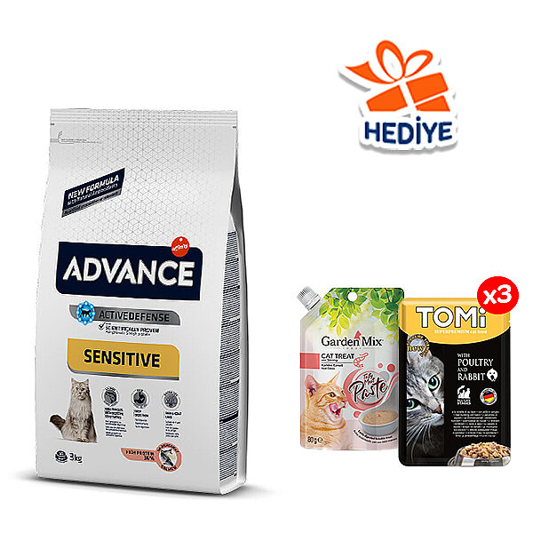 Advance Sensitive Somonlu Yetişkin Kedi Maması 3 kg - 1