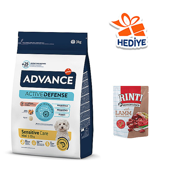 Advance Somonlu ve Pirinçli Hassas Küçük Irk Yetişkin Köpek Maması 3 kg - 1