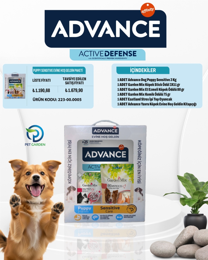 Advance Somonlu Yavru Köpek Maması 3 Kg Evine Hoşgeldin Hediyeli Box - 1