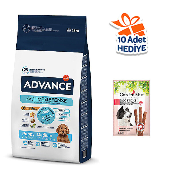 Advance Tavuklu ve Pirinçli Orta Irk Yavru Köpek Maması 12 kg
