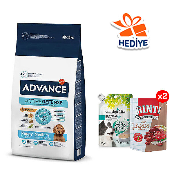 Advance Tavuklu ve Pirinçli Orta Irk Yavru Köpek Maması 12 kg - 1