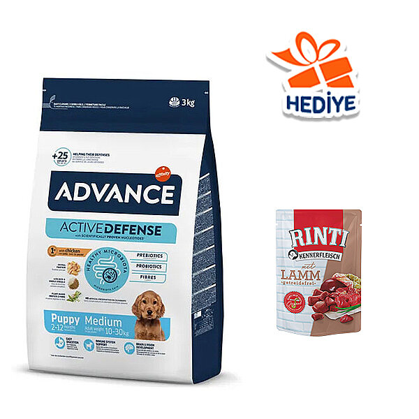 Advance Tavuklu ve Pirinçli Orta Irk Yavru Köpek Maması 3 kg - 1