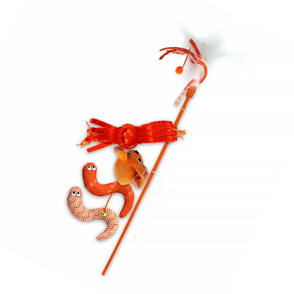 Afp Modern Cat - Peluş 5 Oyuncaklı Olta Turuncu - 1