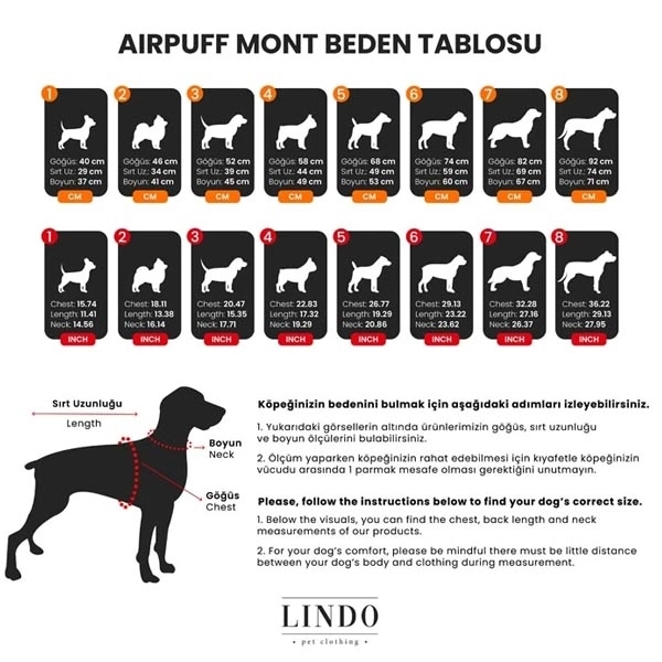 Air Puff Deep Köpek Montu Beden :1 - 4