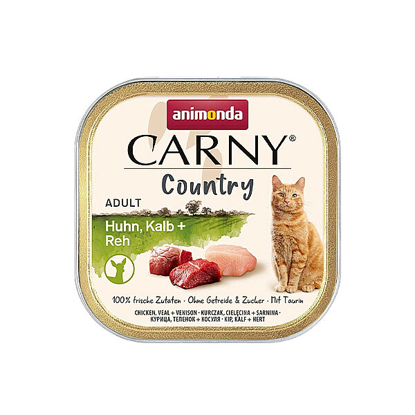 Animonda Carny Country Tavuk, Dana ve Geyik Etli Yetişkin Kedi Yaş Maması 100 g