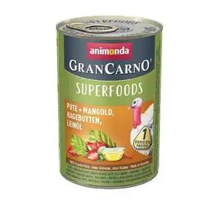 Animonda GranCarno Superfoods Hindi Pazı Kuşburnu Köpek Konservesi 400 Gr
