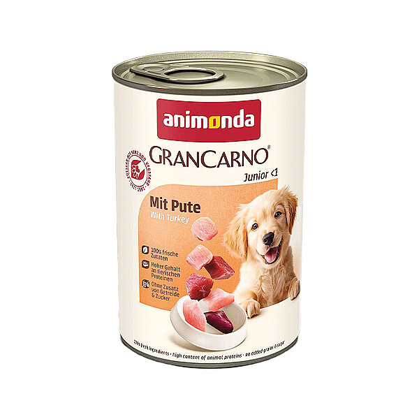 Animonda Grancarno Sığır ve Hindi Yürekli Yavru Köpek Konservesi 400 g - 1