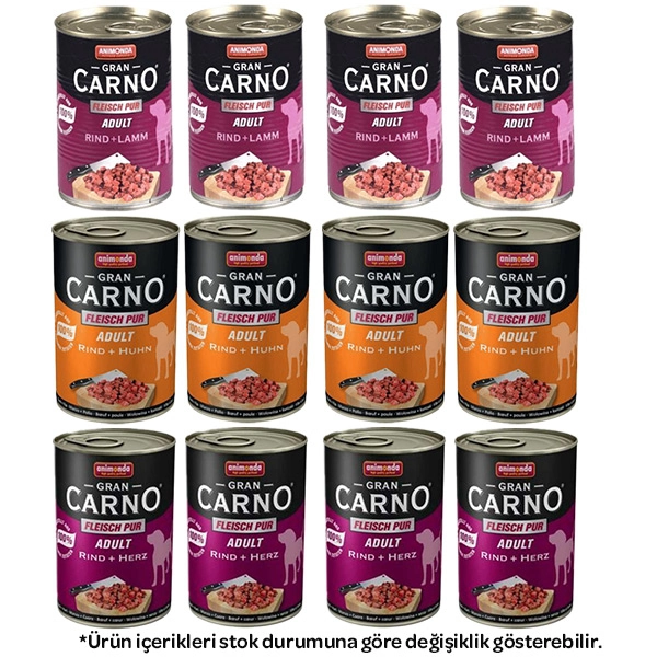 Animonda GranCarno Karışık Köpek Konservesi 400 Gr X 12 Adet - 1