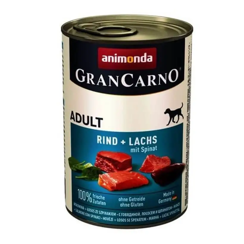 Animonda GranCarno Sığır Etli Ispanaklı ve Somonlu Köpek Konservesi 400 Gr - 1